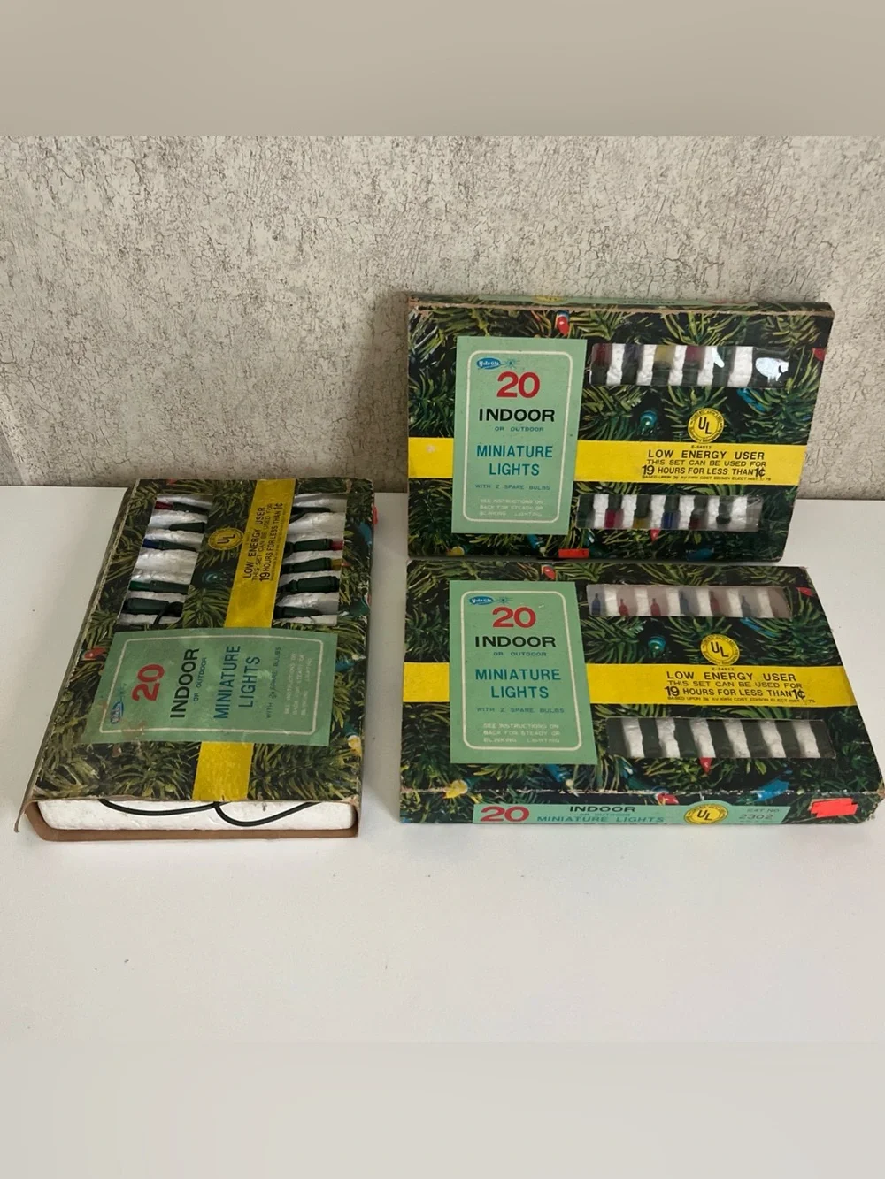 Vintage Yule Glo Mineature String Lights Indoor Outdoor 3 Boxes
